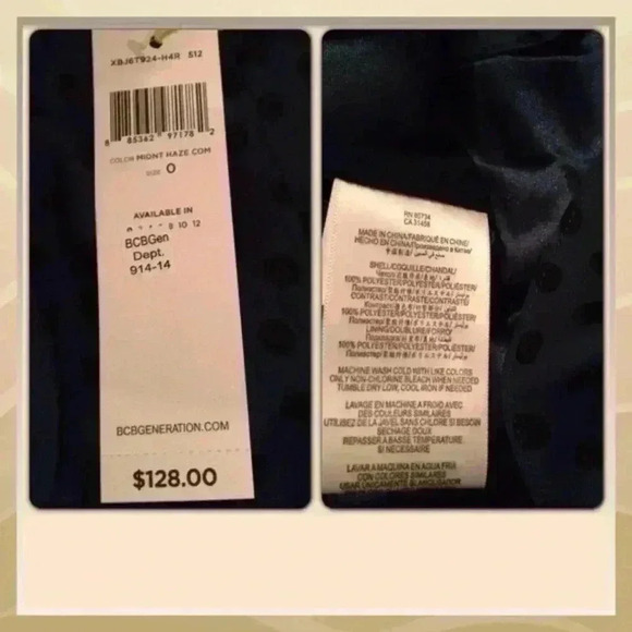 BCBGeneration Polka Dot Dark Blue Dress - Picture 4 of 5